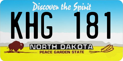ND license plate KHG181