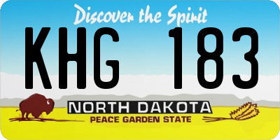 ND license plate KHG183