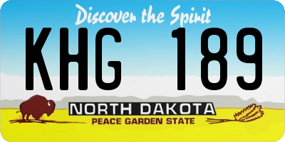 ND license plate KHG189
