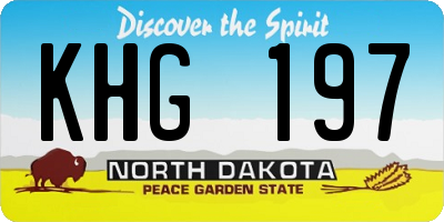 ND license plate KHG197