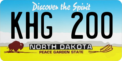 ND license plate KHG200