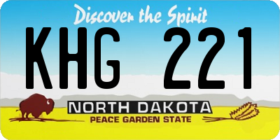 ND license plate KHG221