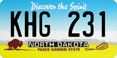 ND license plate KHG231