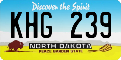 ND license plate KHG239