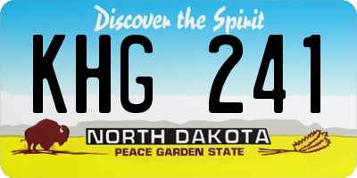 ND license plate KHG241