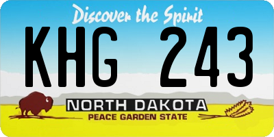 ND license plate KHG243