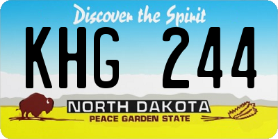 ND license plate KHG244