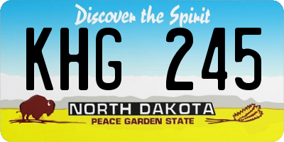 ND license plate KHG245