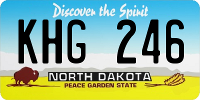 ND license plate KHG246
