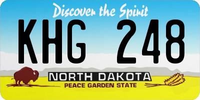 ND license plate KHG248