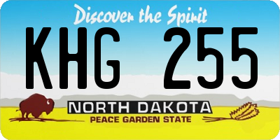 ND license plate KHG255