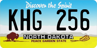 ND license plate KHG256