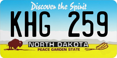 ND license plate KHG259