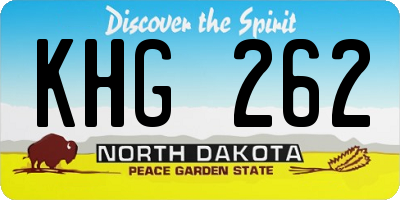 ND license plate KHG262