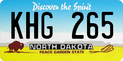 ND license plate KHG265