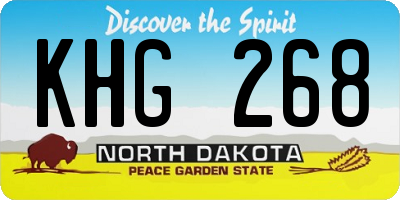 ND license plate KHG268