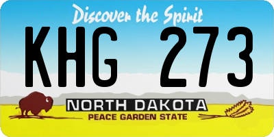 ND license plate KHG273