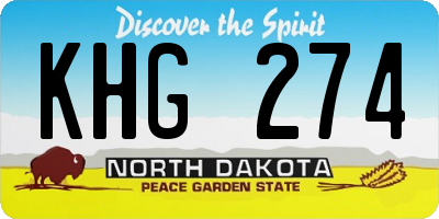 ND license plate KHG274