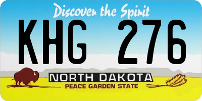 ND license plate KHG276