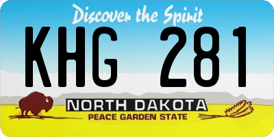 ND license plate KHG281