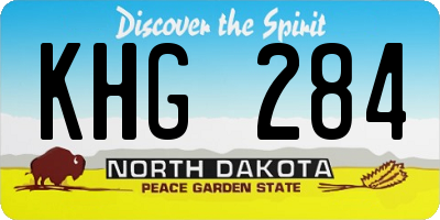 ND license plate KHG284