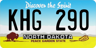 ND license plate KHG290