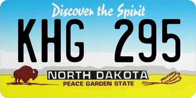 ND license plate KHG295
