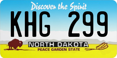 ND license plate KHG299