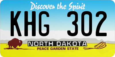 ND license plate KHG302