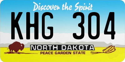 ND license plate KHG304