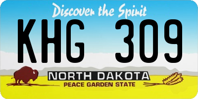 ND license plate KHG309