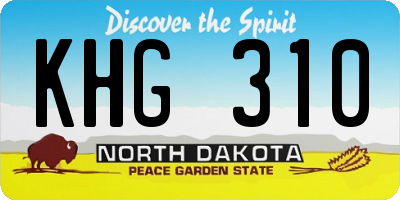 ND license plate KHG310