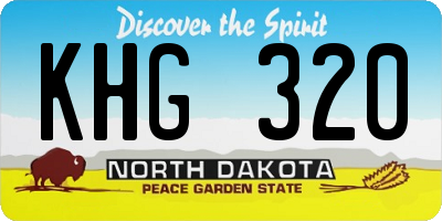 ND license plate KHG320