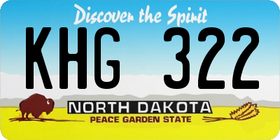 ND license plate KHG322