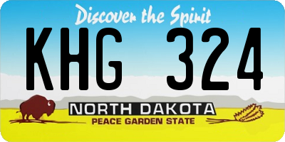 ND license plate KHG324