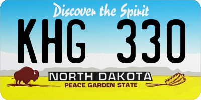 ND license plate KHG330