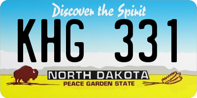ND license plate KHG331