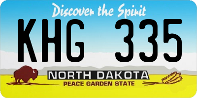ND license plate KHG335