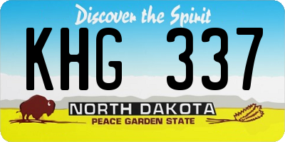 ND license plate KHG337