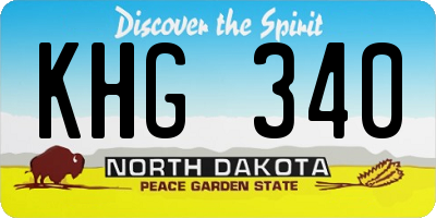 ND license plate KHG340