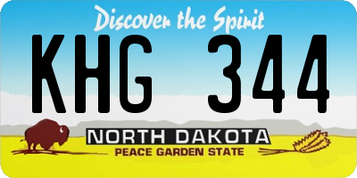 ND license plate KHG344