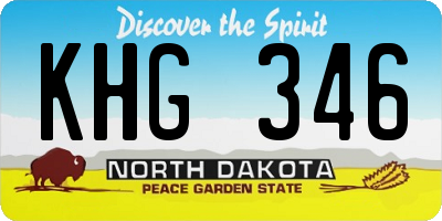 ND license plate KHG346