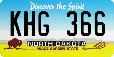 ND license plate KHG366