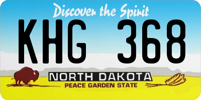 ND license plate KHG368