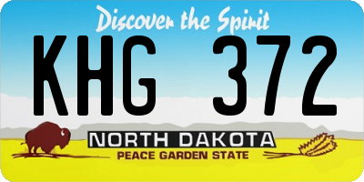 ND license plate KHG372