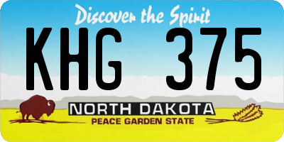 ND license plate KHG375