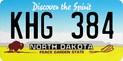 ND license plate KHG384