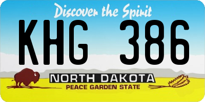 ND license plate KHG386