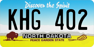 ND license plate KHG402