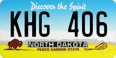 ND license plate KHG406